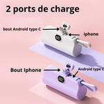 Charger l'image dans la galerie, Mini Power Bank 2-en-1 – Ultra-Rapide et Durable (5000mAh), compatible iPhone & Android type C